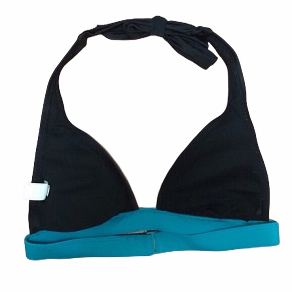 Black & Turquoise Halter Top Bikini - Picture 2 of 2